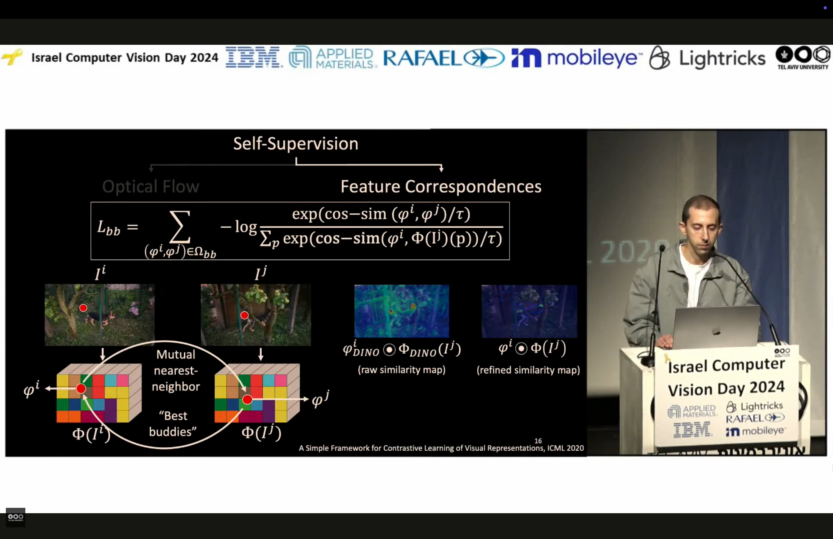 Assaf Singer giving the DINO-Tracker talk at Israel Computer Vision Day
